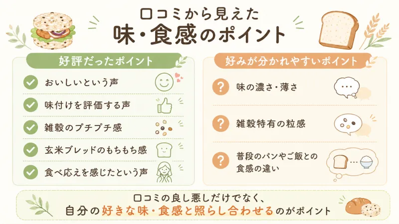 口コミから見えた「好評なポイント」と「好みが分かれやすいポイント」